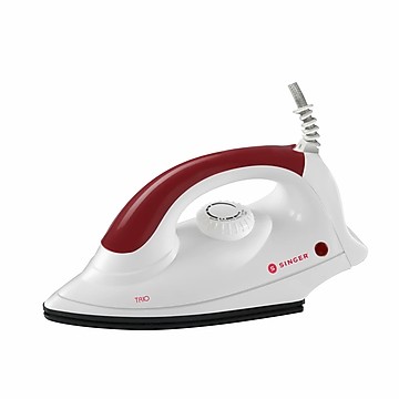 Singer TRIO 1000-Watt Dry Iron with Non-Stick Coated Soleplate - White