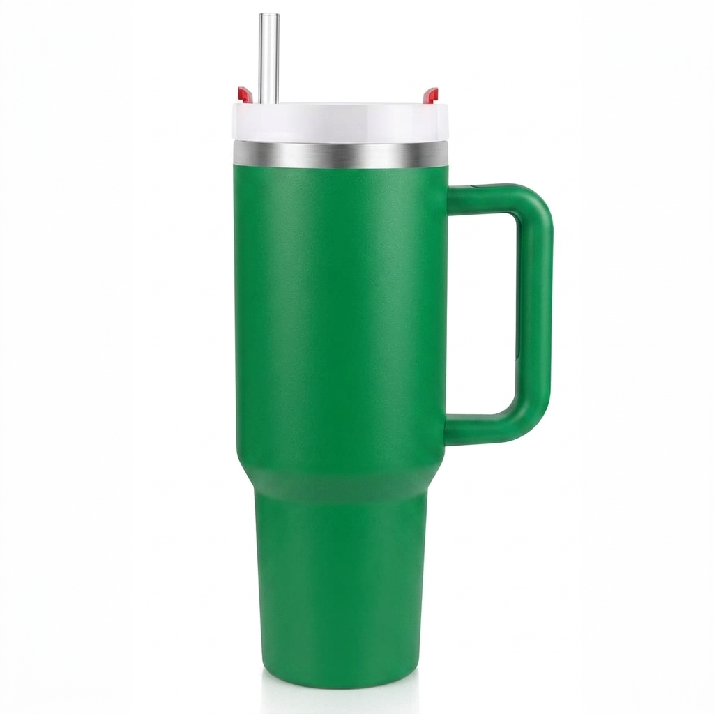 Green 1200ML TUMBLER STAINLESS STEEL WITH STRAW