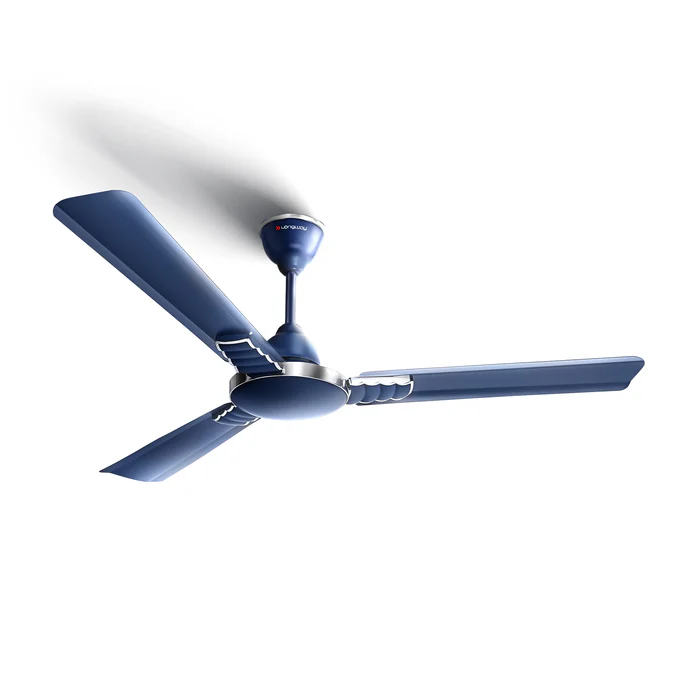 Longway Wave 1200 mm/48 inch 400 RPM Ultra High Speed 3 Blade Star Rated Anti-Dust Decorative Ceiling Fan (Silver Blue, Pack of 1)