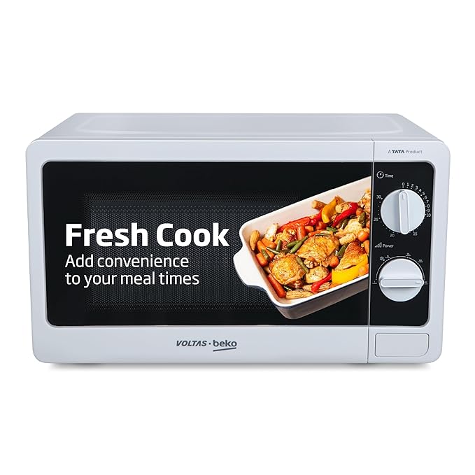 Voltas Beko A Tata Product 20L, 700W smart solo Microwave oven, White | with Anti bacterial Inner Cavity and Large Turntable