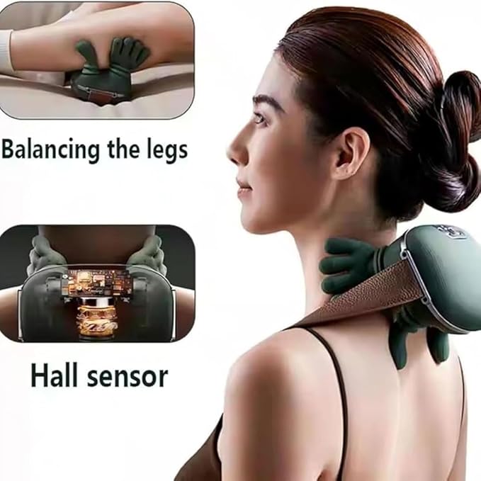 Neck Massager, Wireless Portable Shiatsu Neck and Back Massager, Electric Deep Tissue 4D Kneading Massage, Simulated Human Hand Design for Pain Relief and Muscle Relax