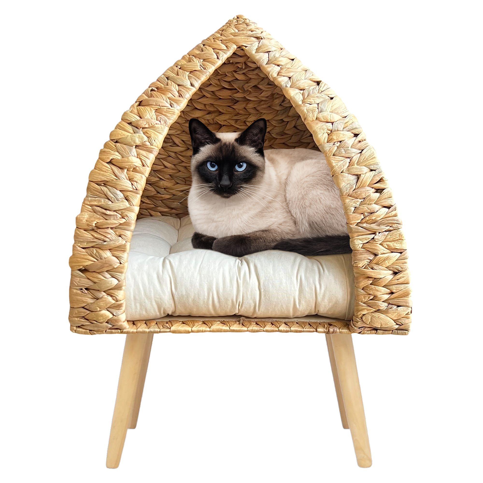 Maison pour chat en osier