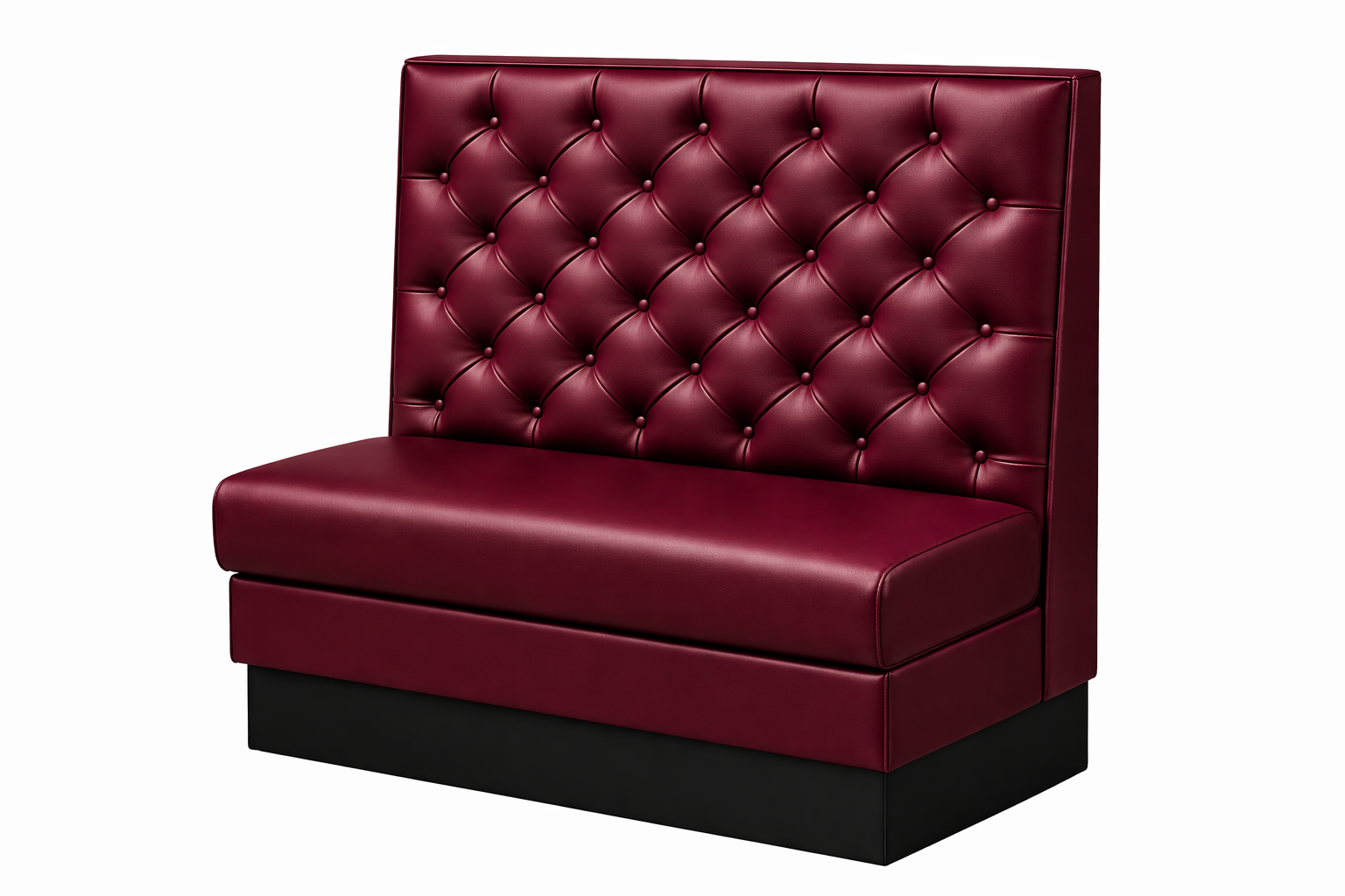 Classic Burgundy Tufted Booth