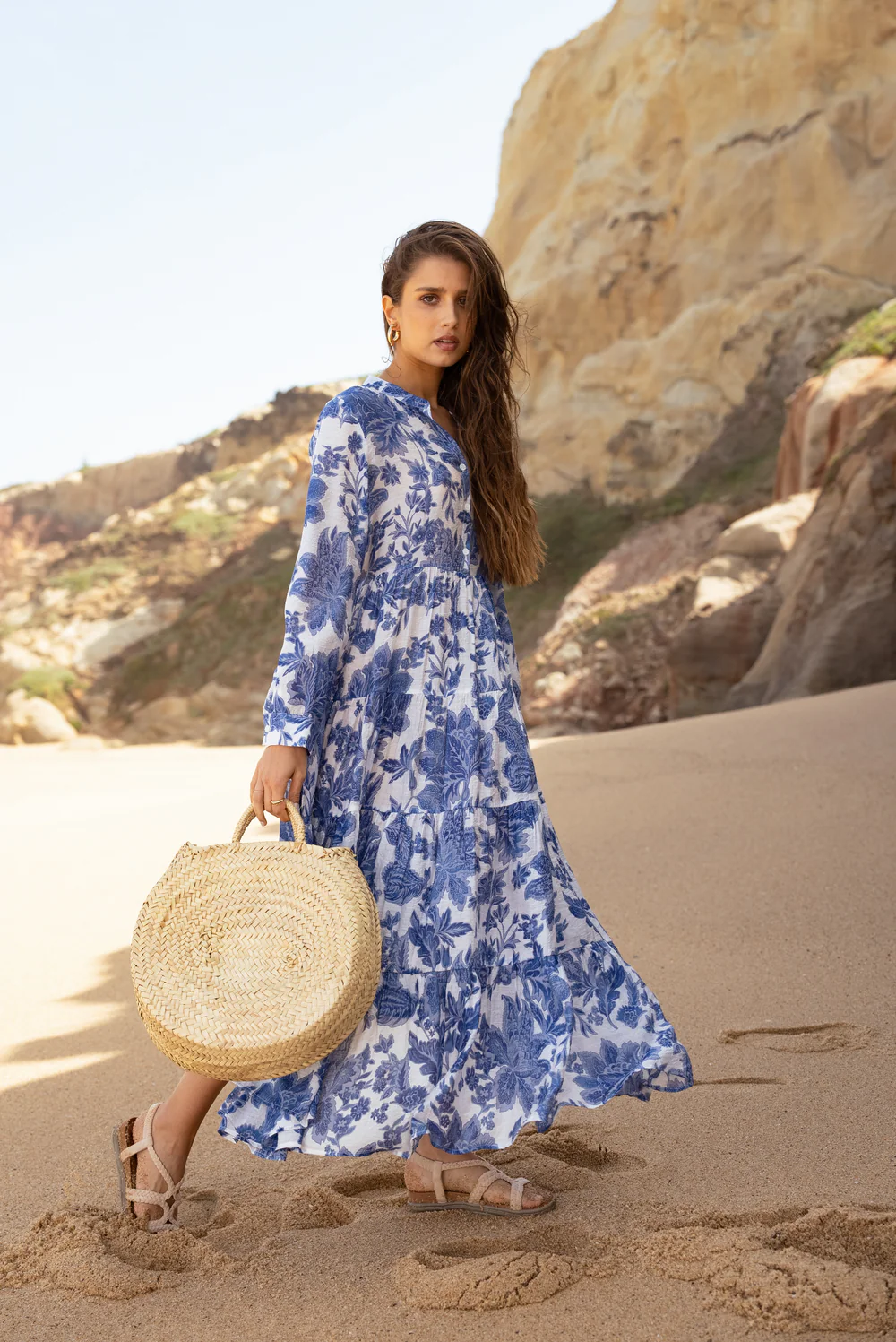 Robe longue imprimée fleurie