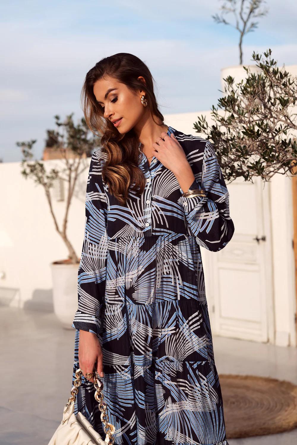 Robe longue imprimée fleurie