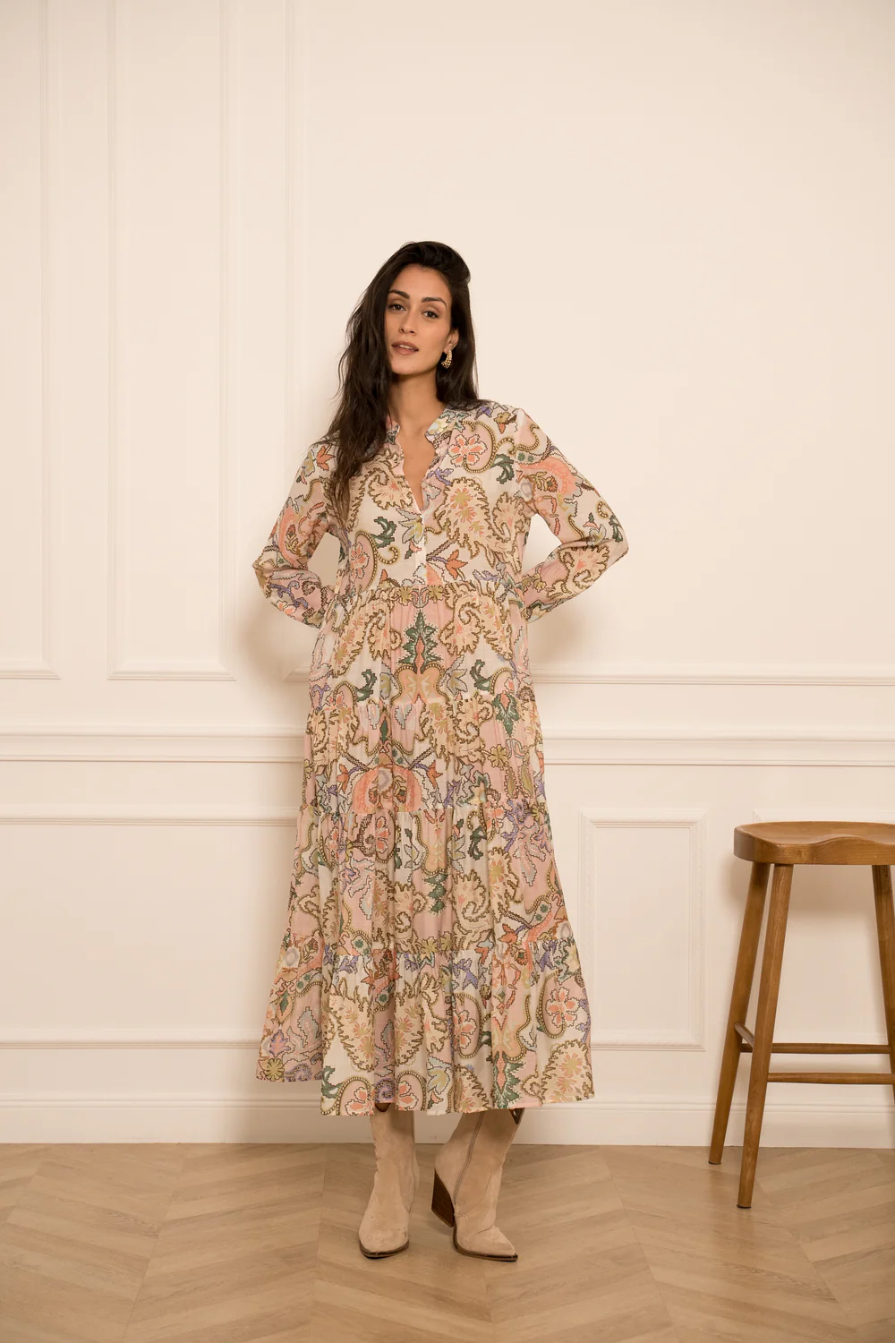 Robe longue imprimée fleurie