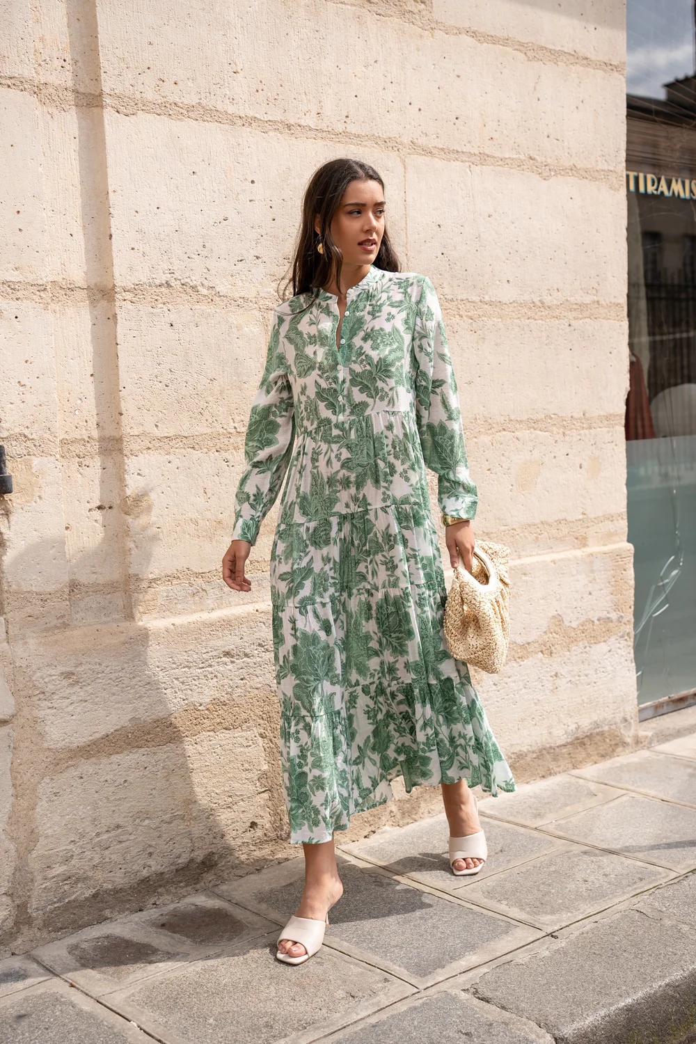 Robe longue imprimée fleurie
