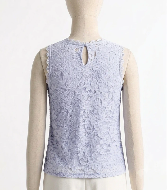 Top sans manches en dentelle - Bleu ciel 