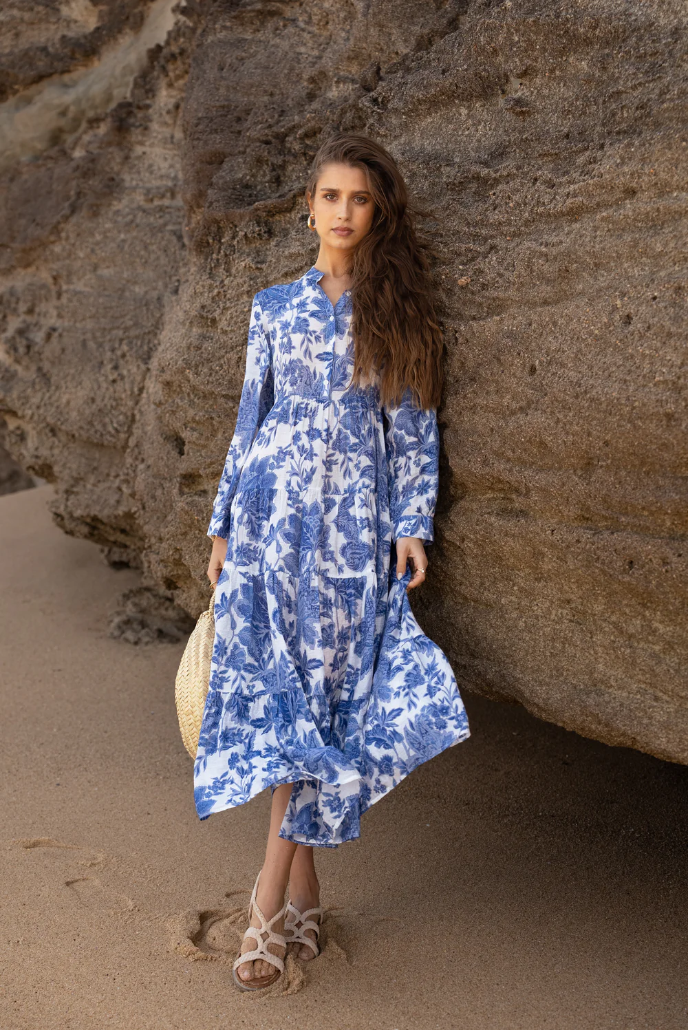 Robe longue imprimée fleurie
