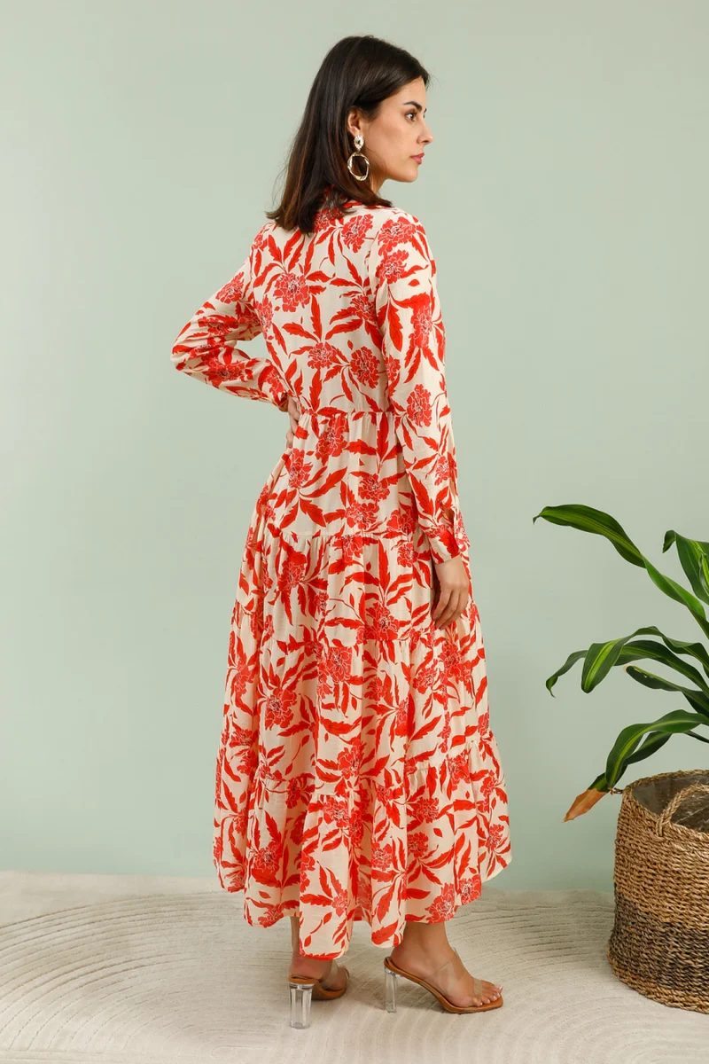 Robe longue imprimée fleurie