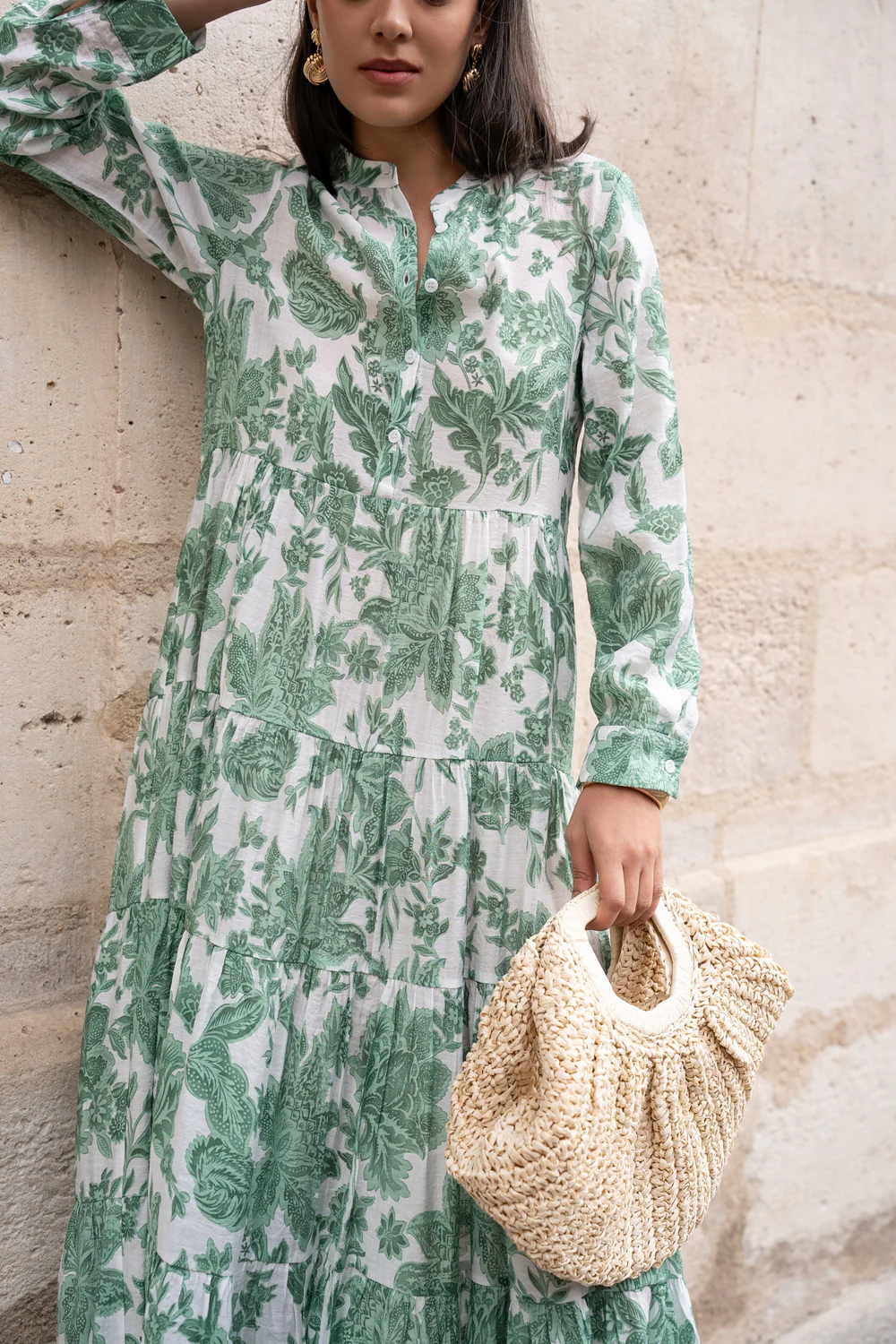 Robe longue imprimée fleurie
