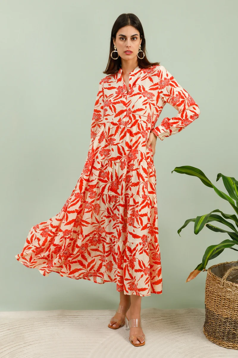 Robe longue imprimée fleurie