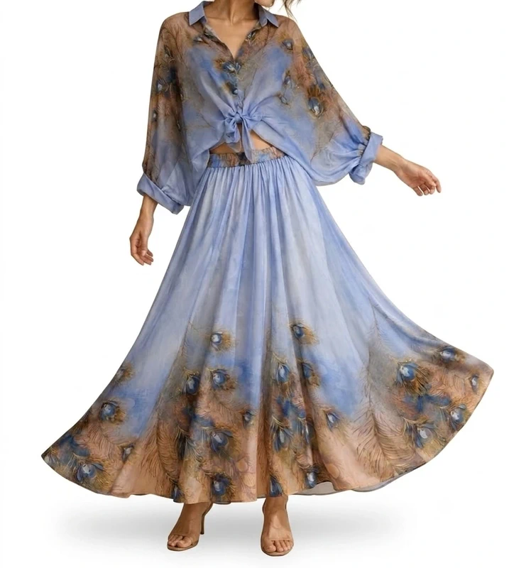 Ensemble Imprimé Manche Chauve-souris - Bleu - Taille unique