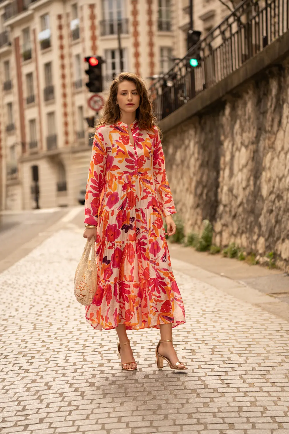 Robe longue imprimée fleurie