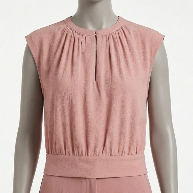 Top maguie soyeux noeud dans le dos - Rose 