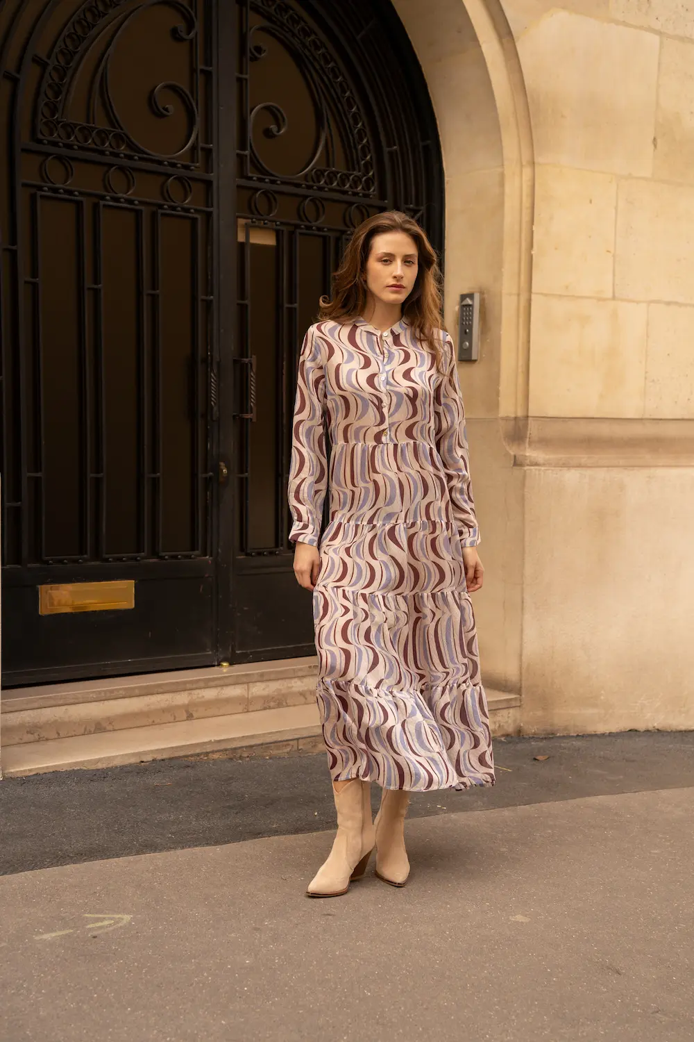 Robe longue imprimée fleurie