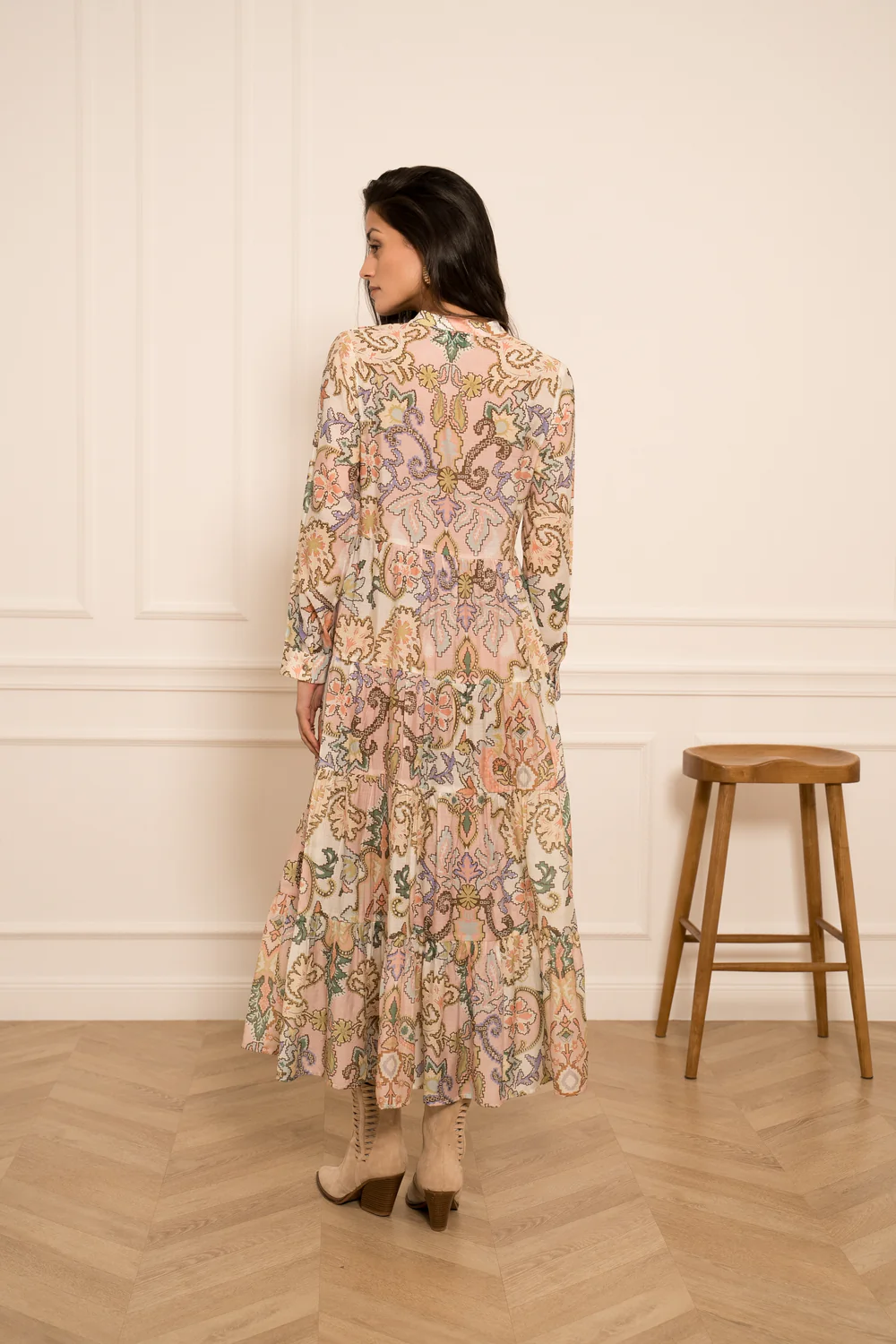 Robe longue imprimée fleurie