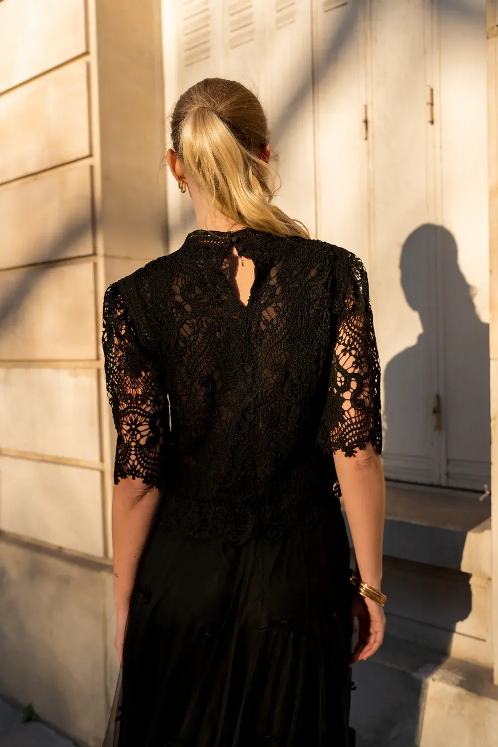 Blouse en dentelle - Noir 