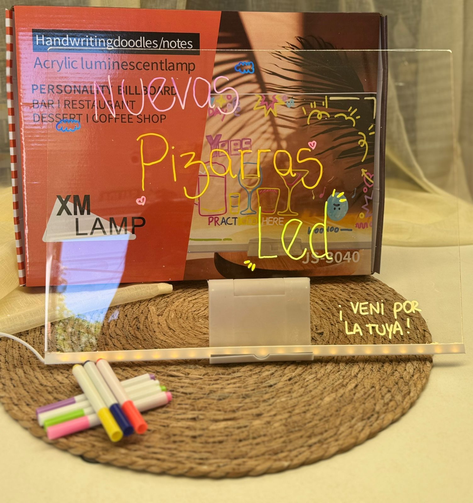 Pizarra LED acrílica