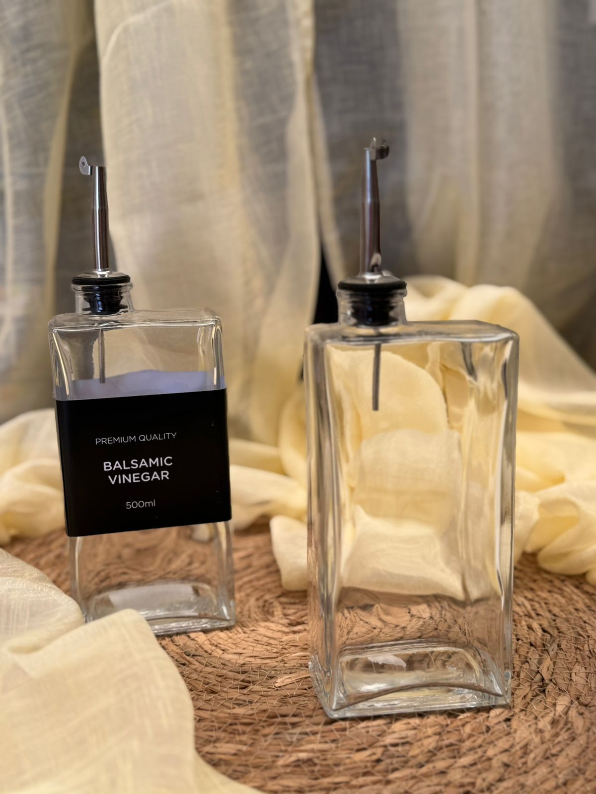 Botellas de vidrio para aceite y vinagre