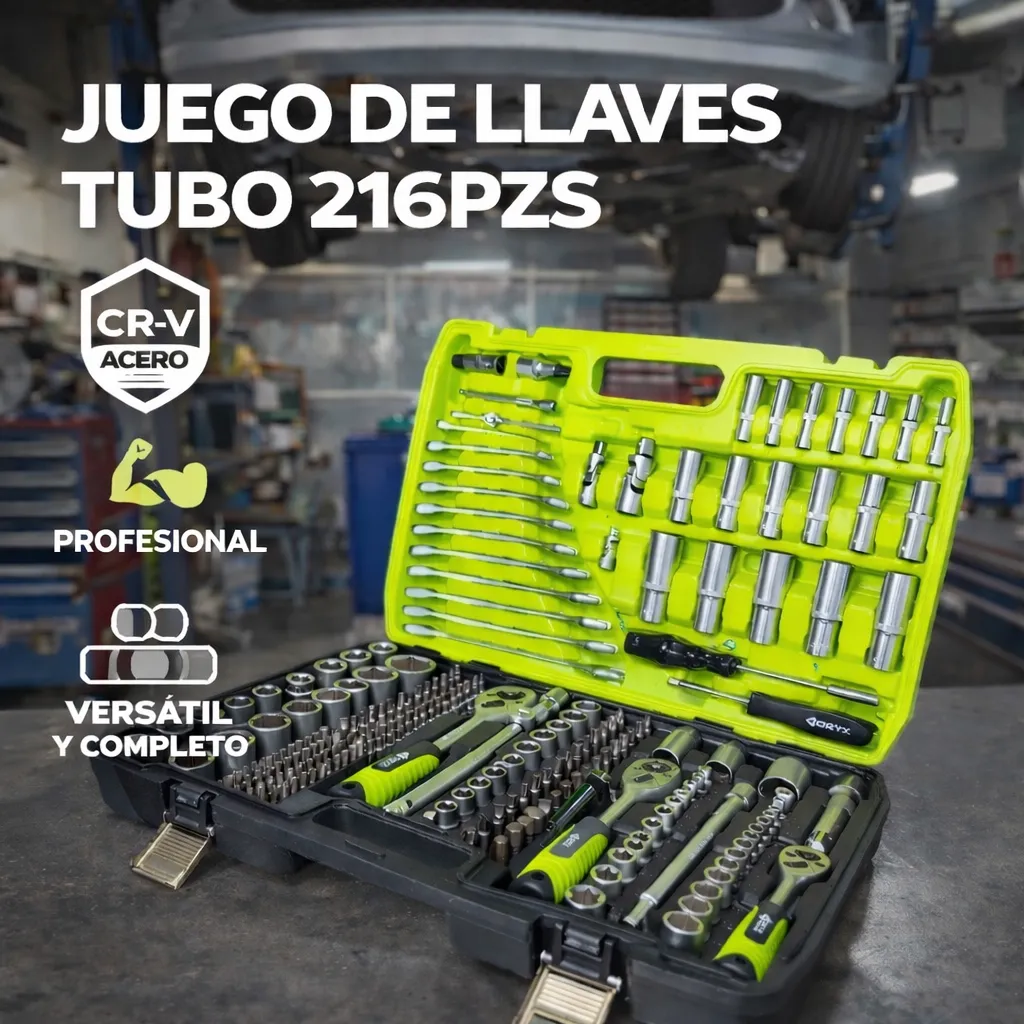 Juego de llaves tubo 216 piezas