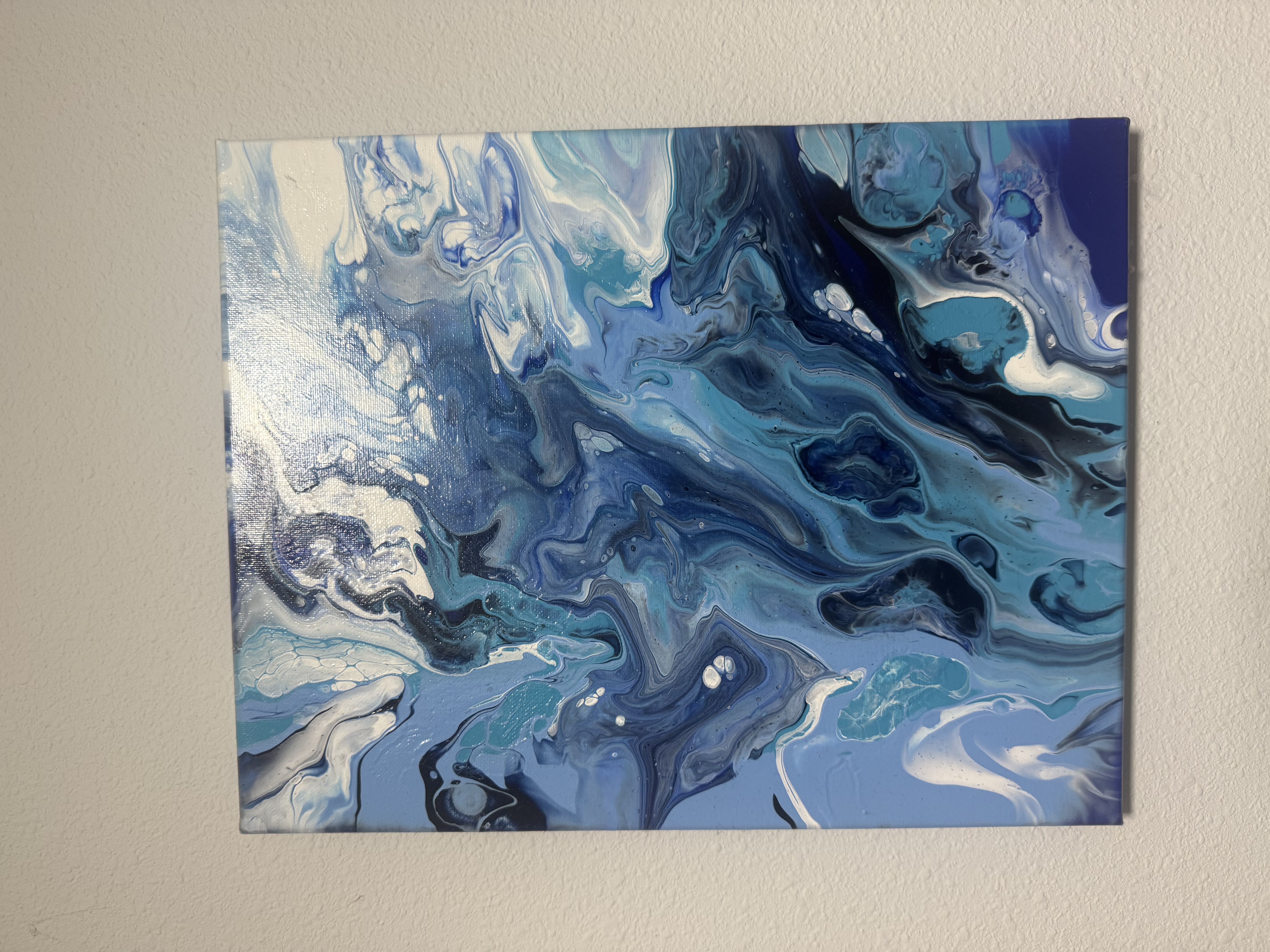 Blue Abstract Fluid Art Painting