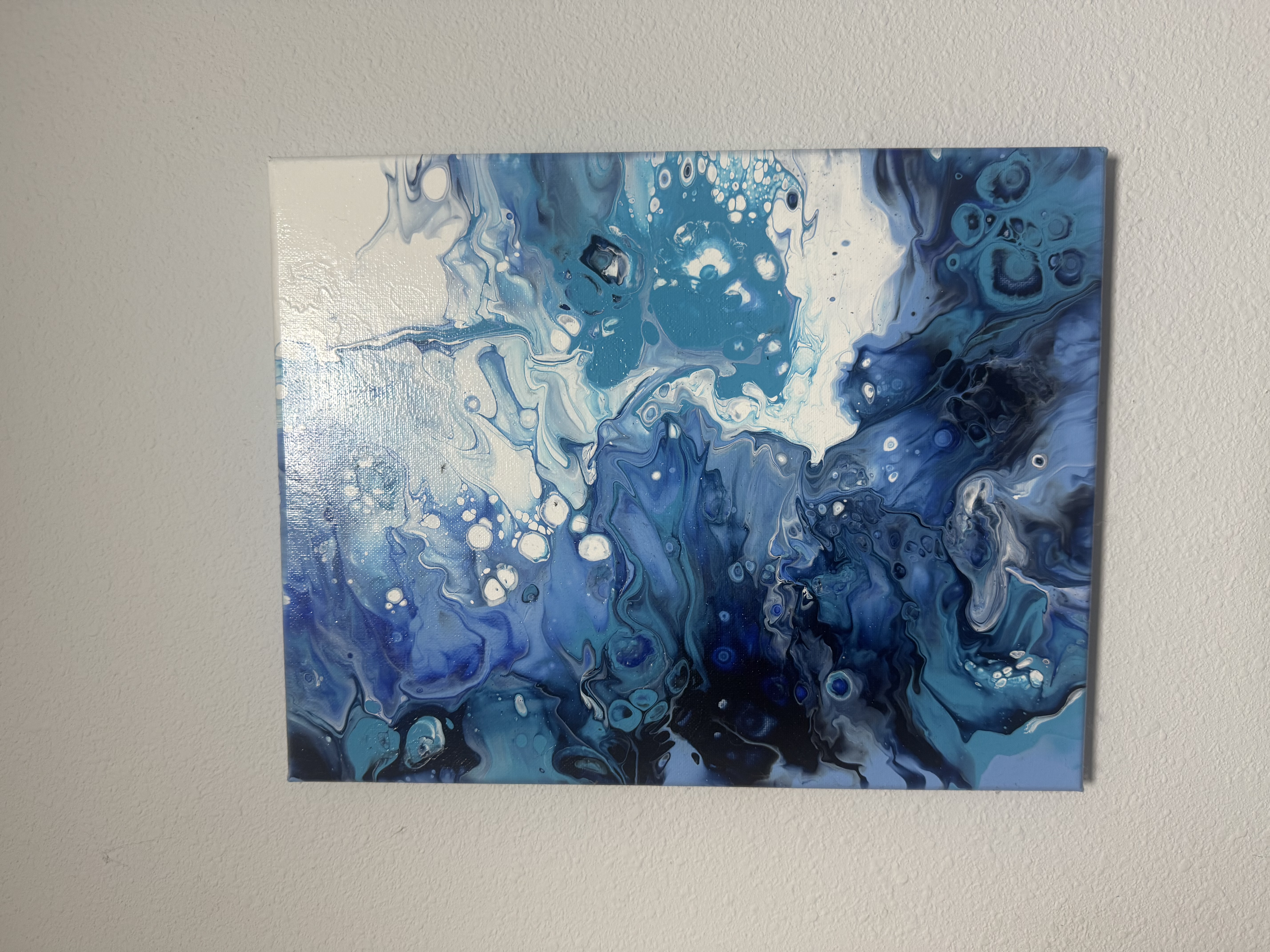 Blue Abstract Fluid Art Painting