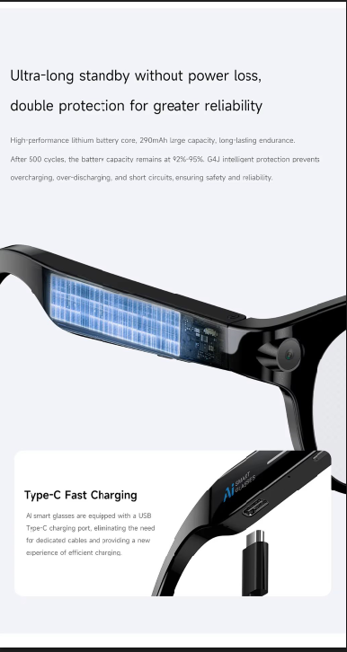 AI Smart Glasses 720p camera