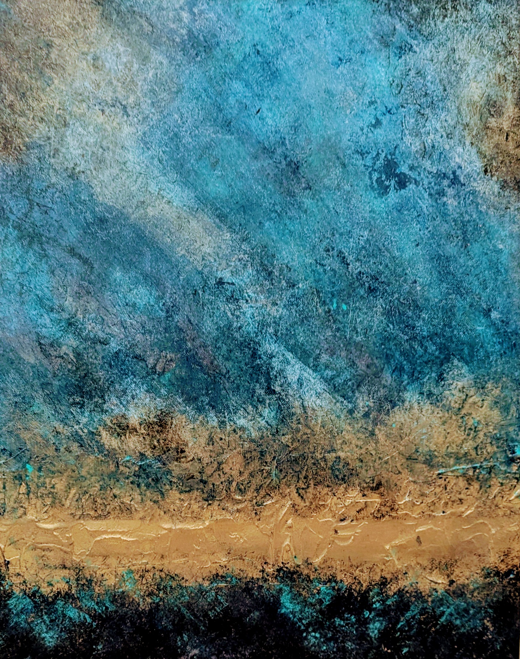 Abstract Blue & Gold Canvas