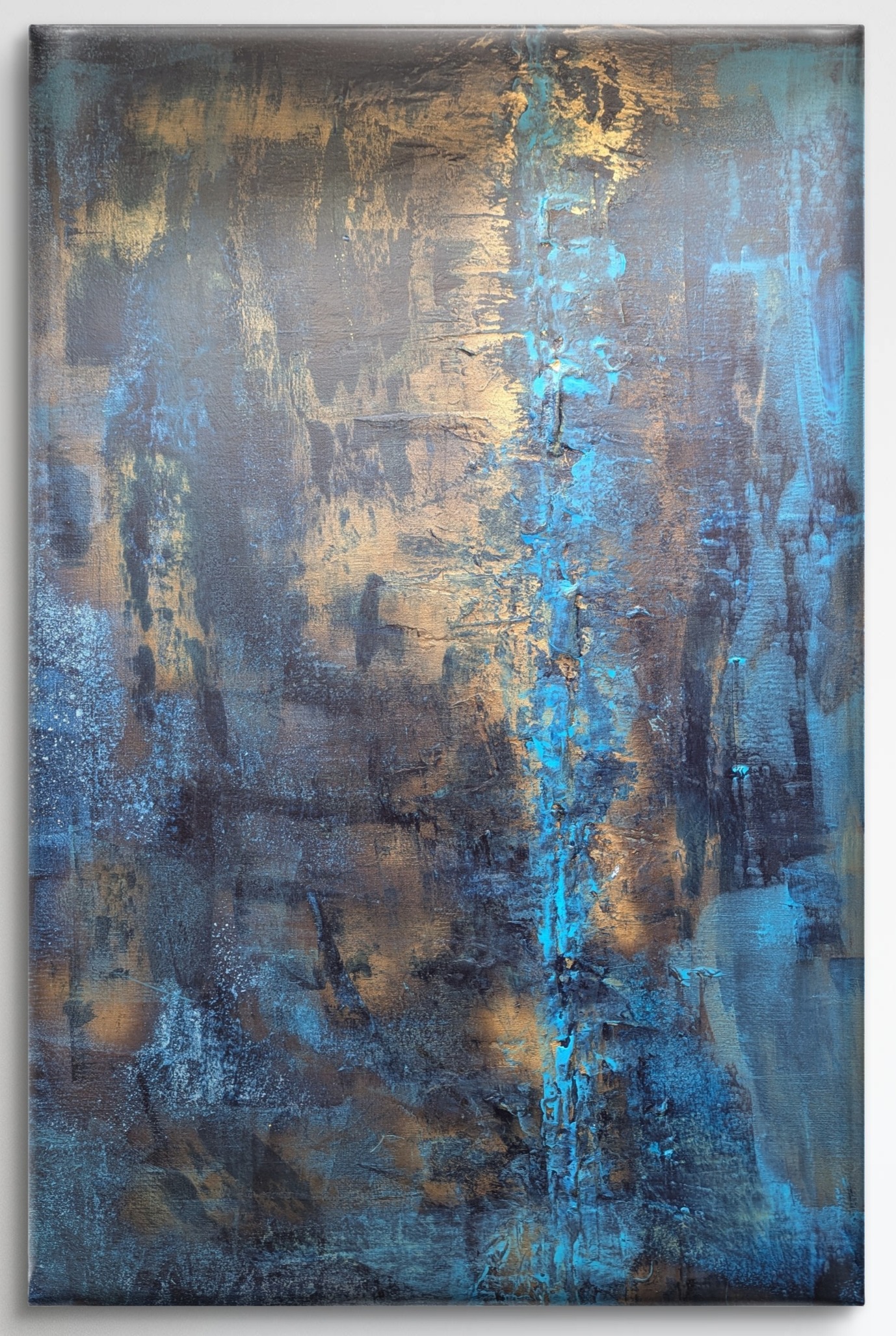 Abstract Blue & Gold Canvas