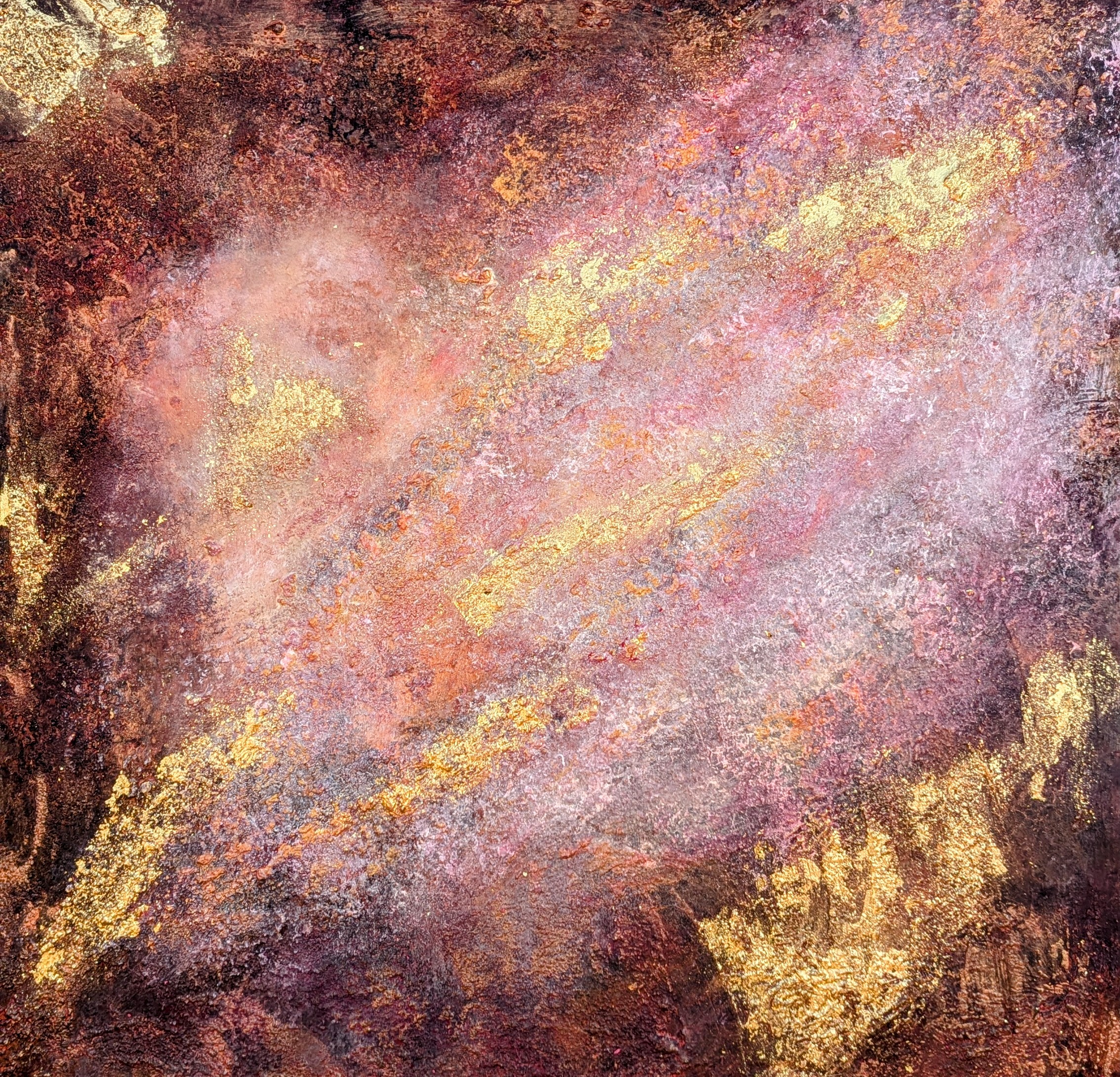Golden Mist Abstract Painting