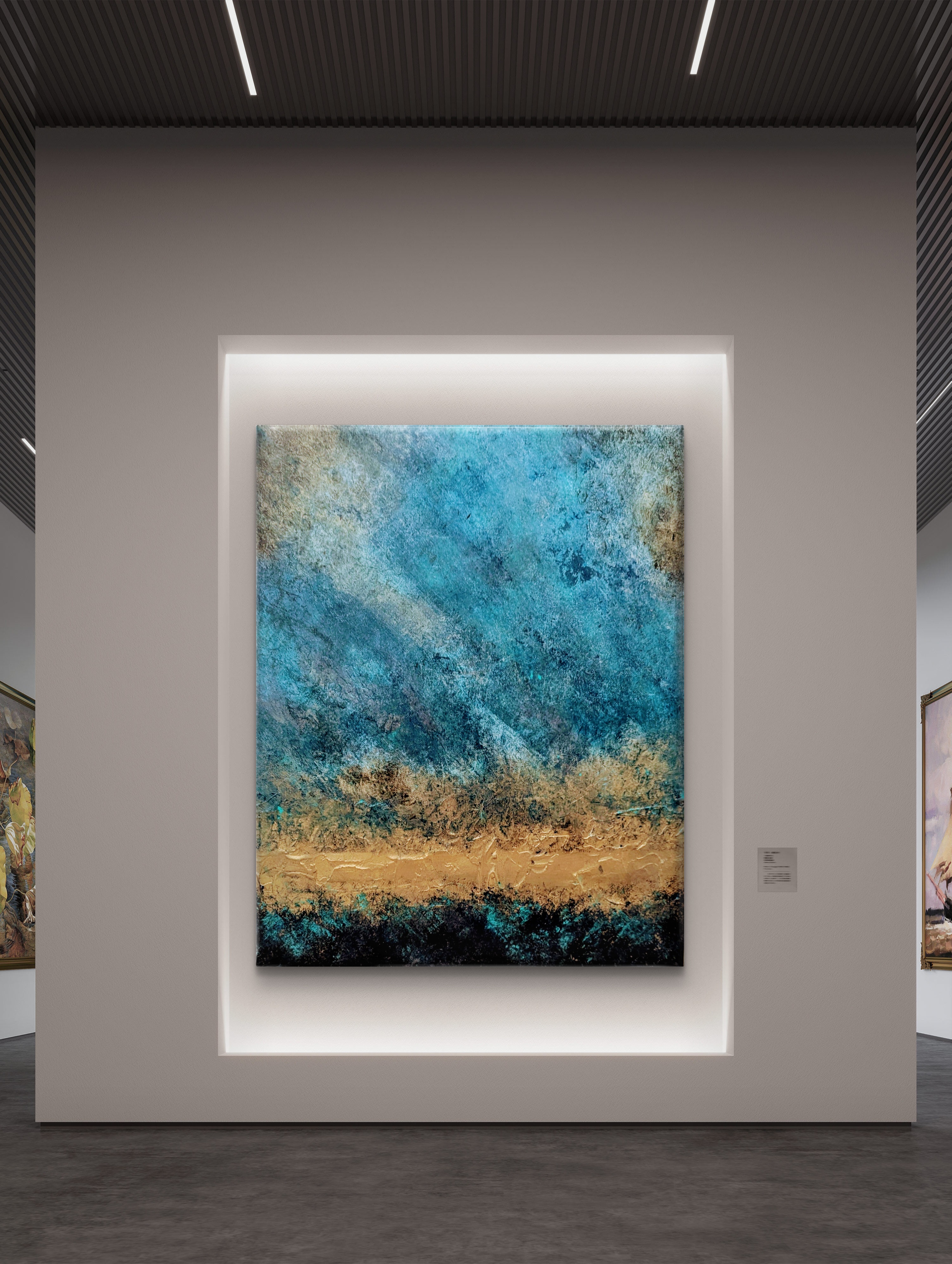 Abstract Blue & Gold Canvas