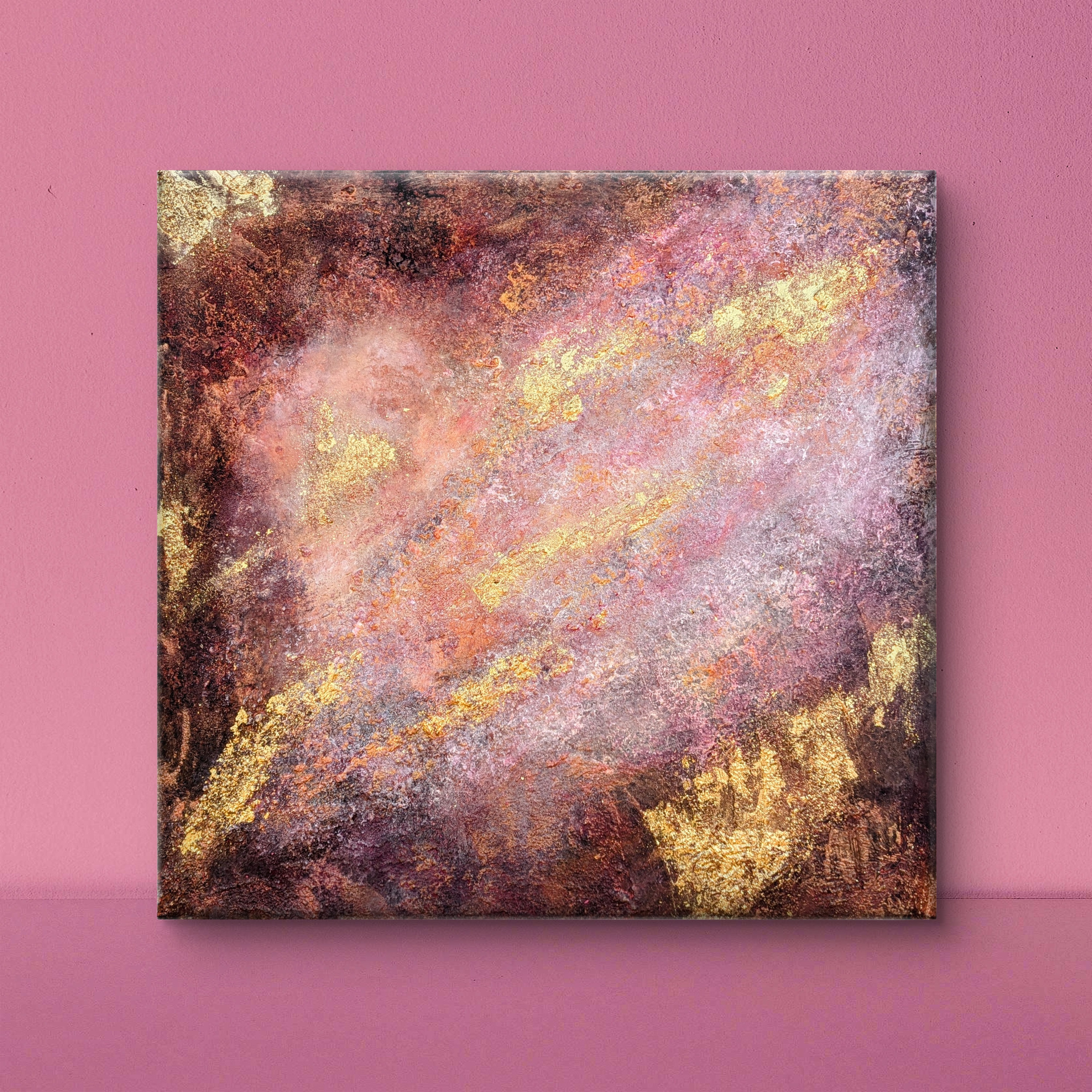 Golden Mist Abstract Painting