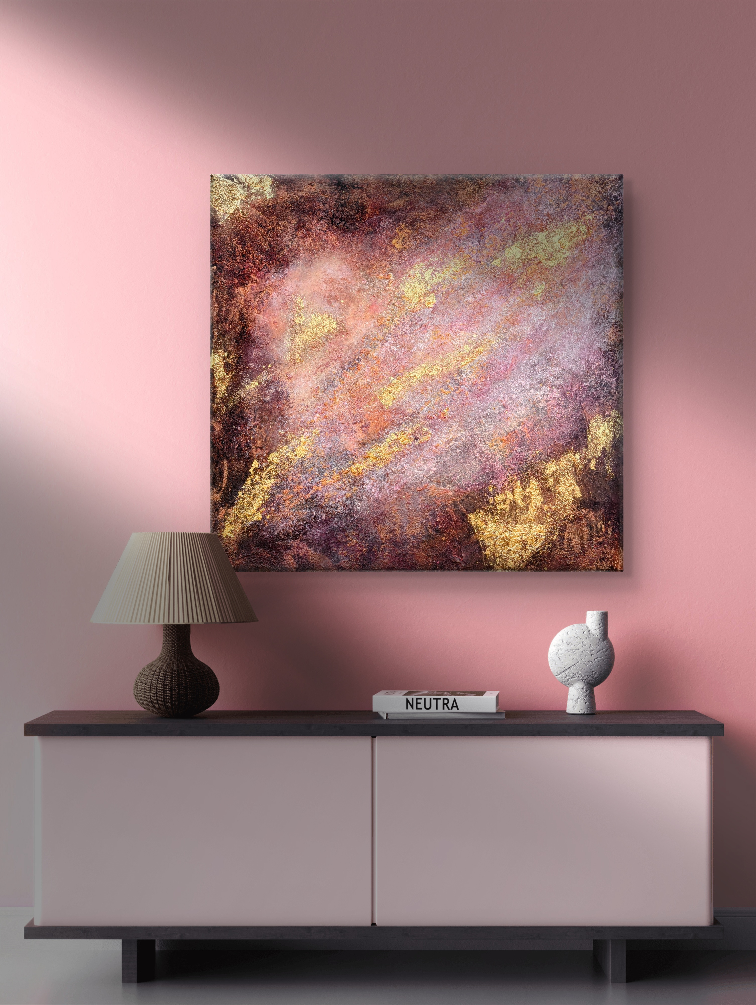 Golden Mist Abstract Painting