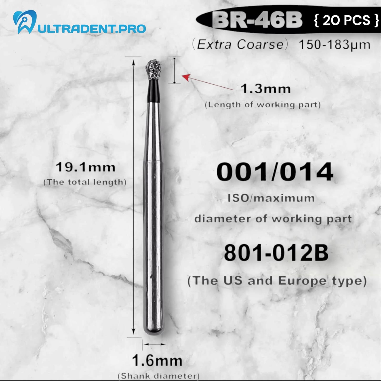 Black BR Series Diamond Burs {20 PCS}