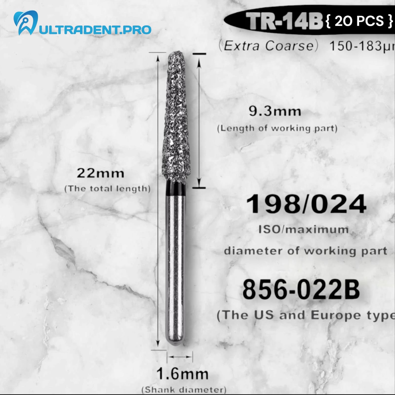 TR-13B Dental Diamond Burs (20 pcs)