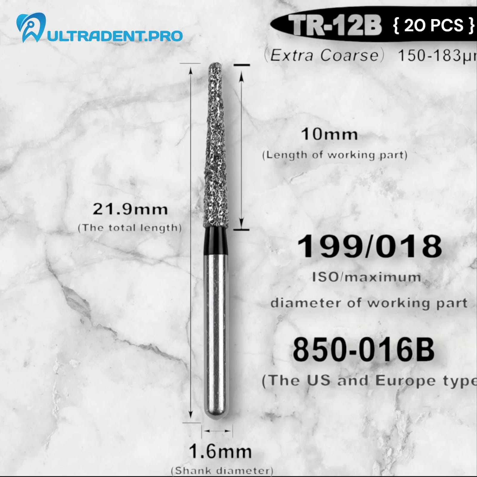 TR-13B Dental Diamond Burs (20 pcs)