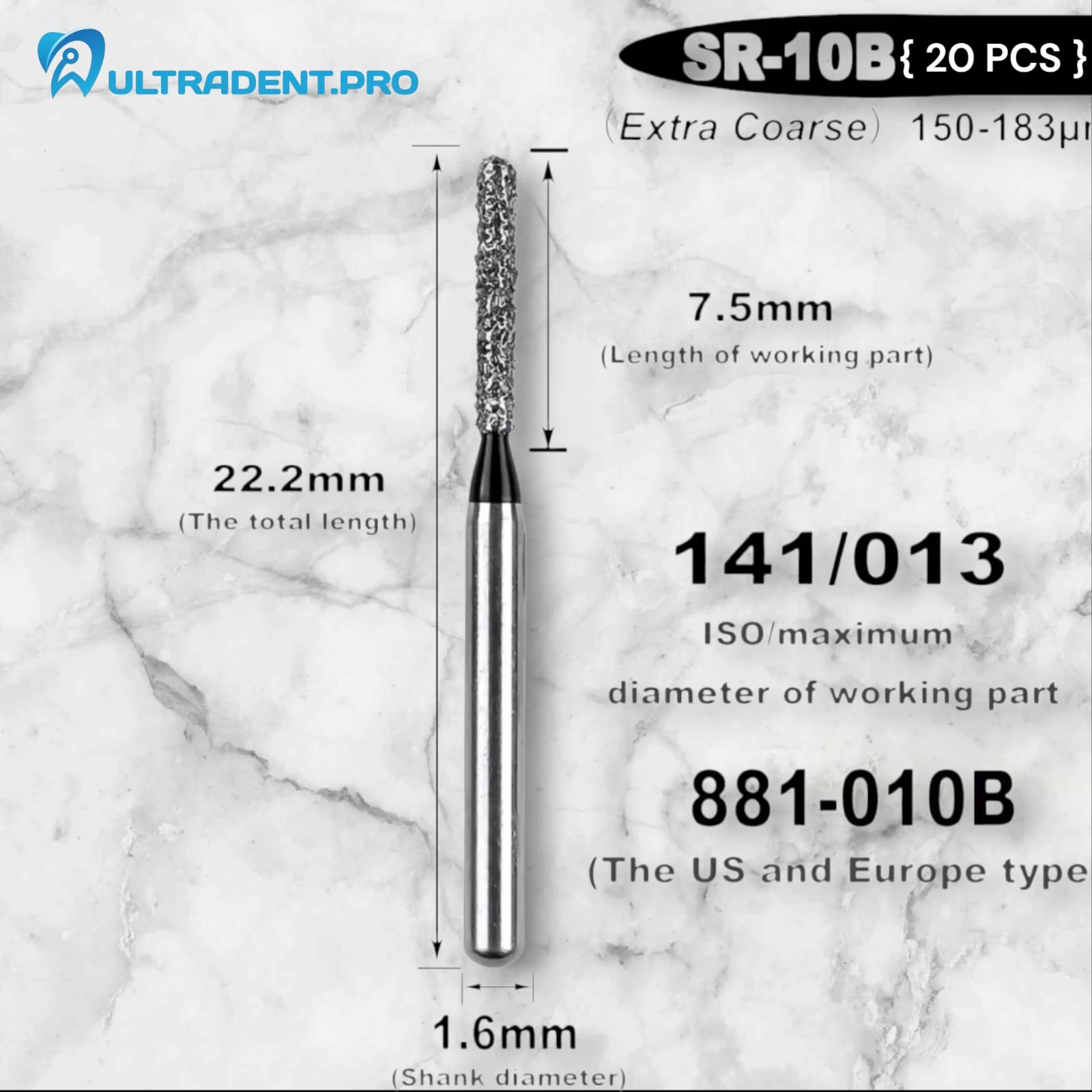 Black SO Series Diamond Burs {20 PCS}