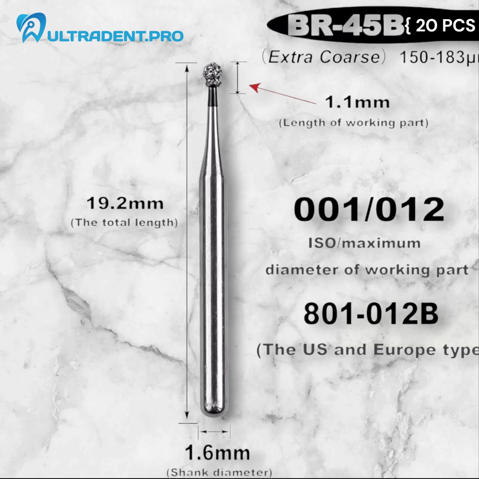 Black BR Series Diamond Burs {20 PCS}