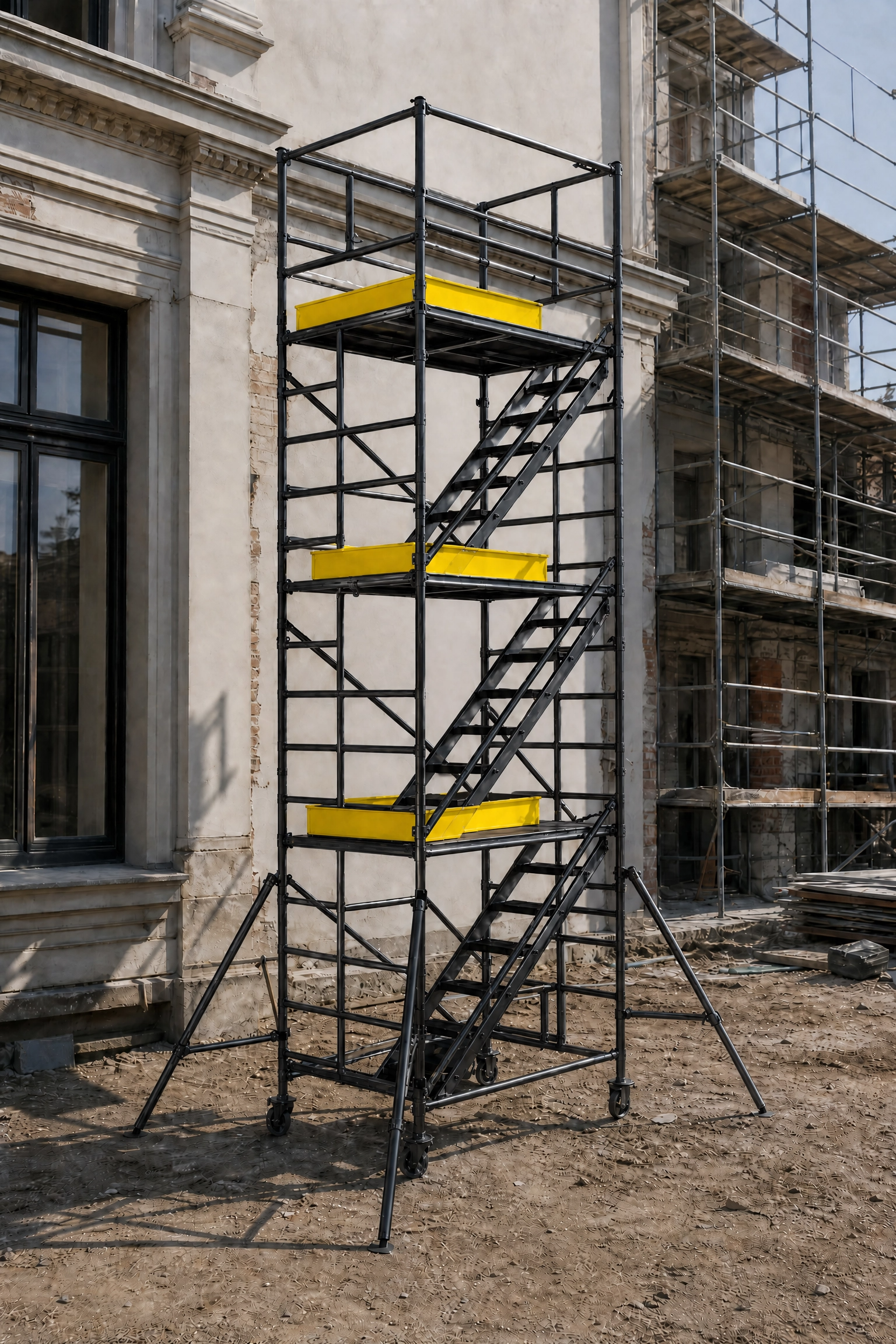 Torre de Andaime 6m com escada interna e Guarda Corpo