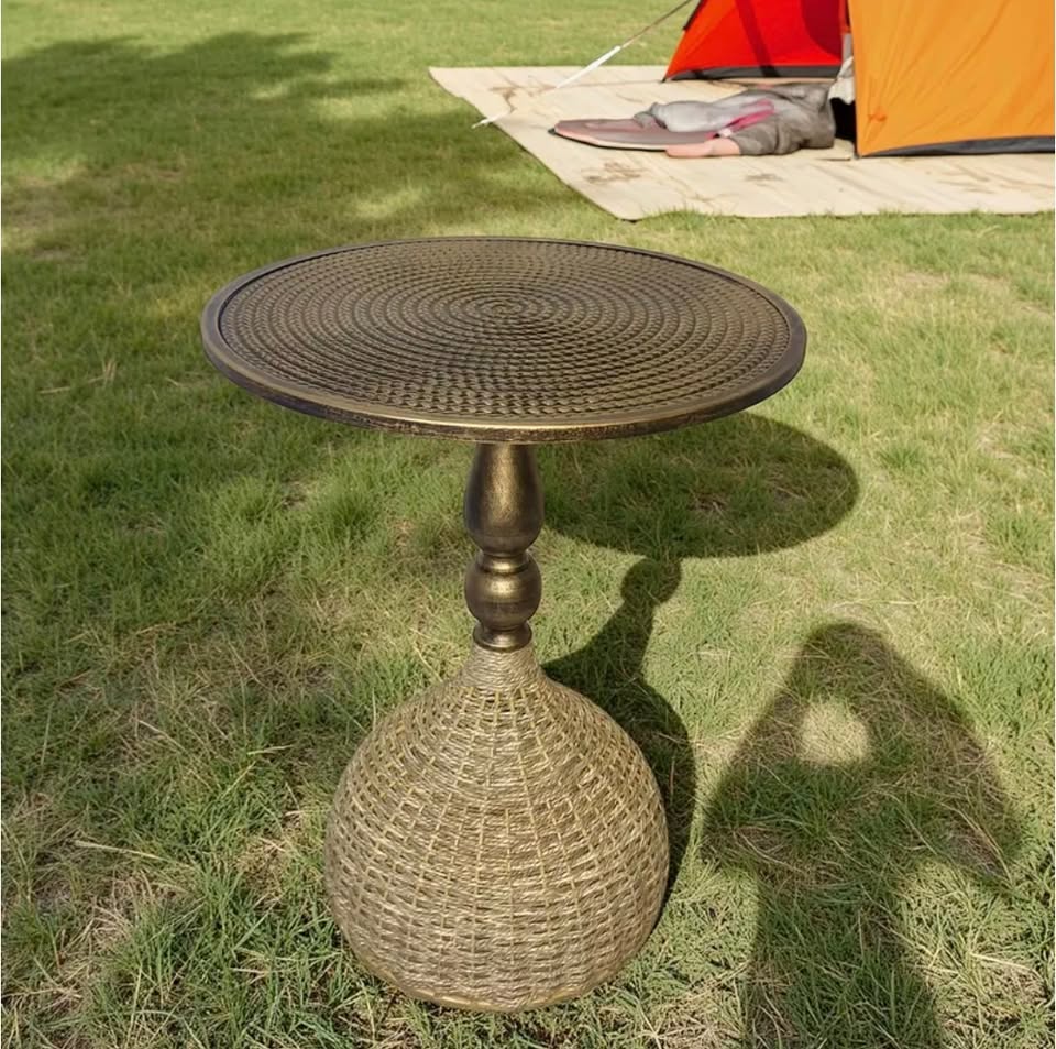 Rattan base outdoor table