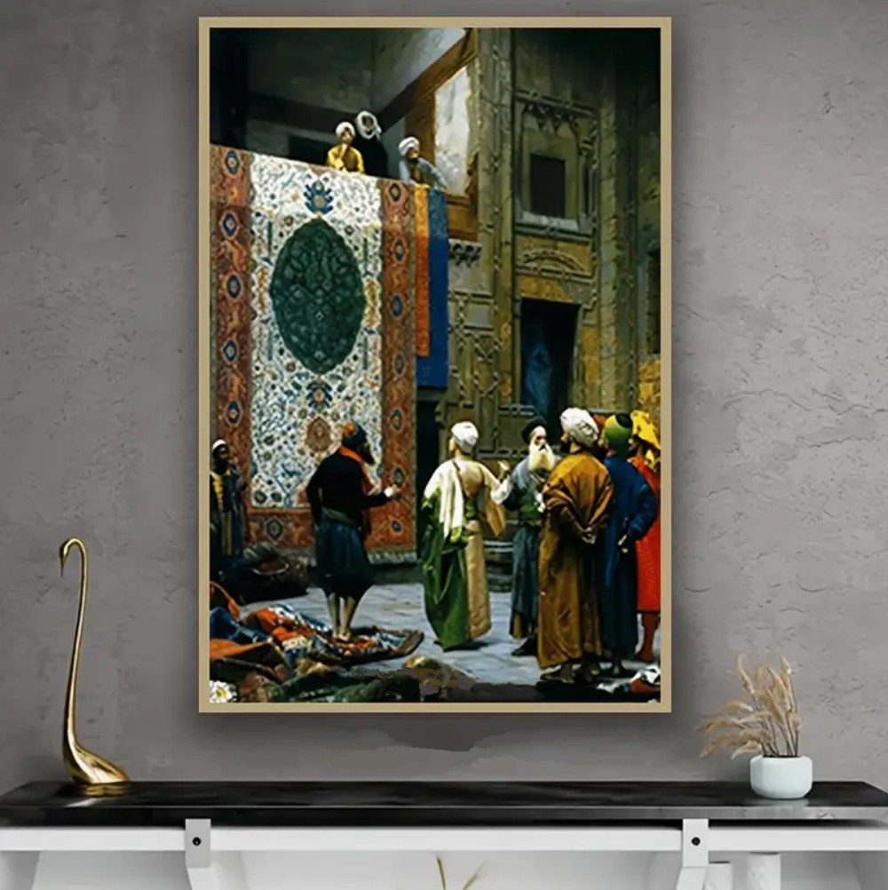 Istanbul Market Scene Wall Art Frame