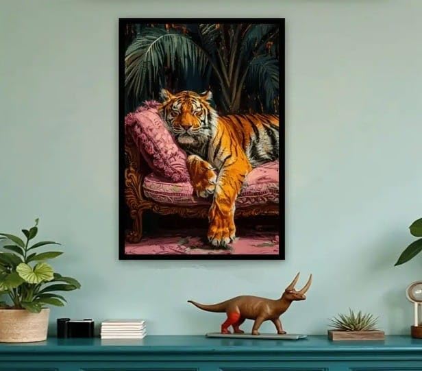 Bohemian Tiger on sofa !