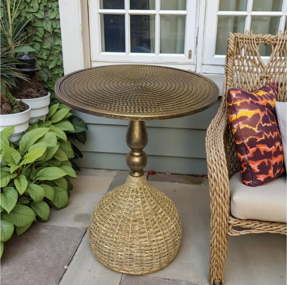 Rattan base outdoor table