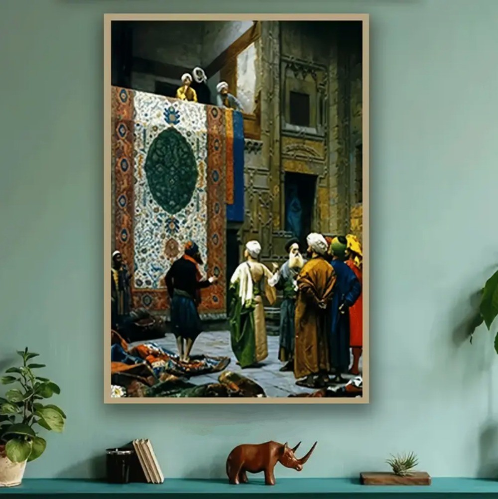 Istanbul Market Scene Wall Art Frame
