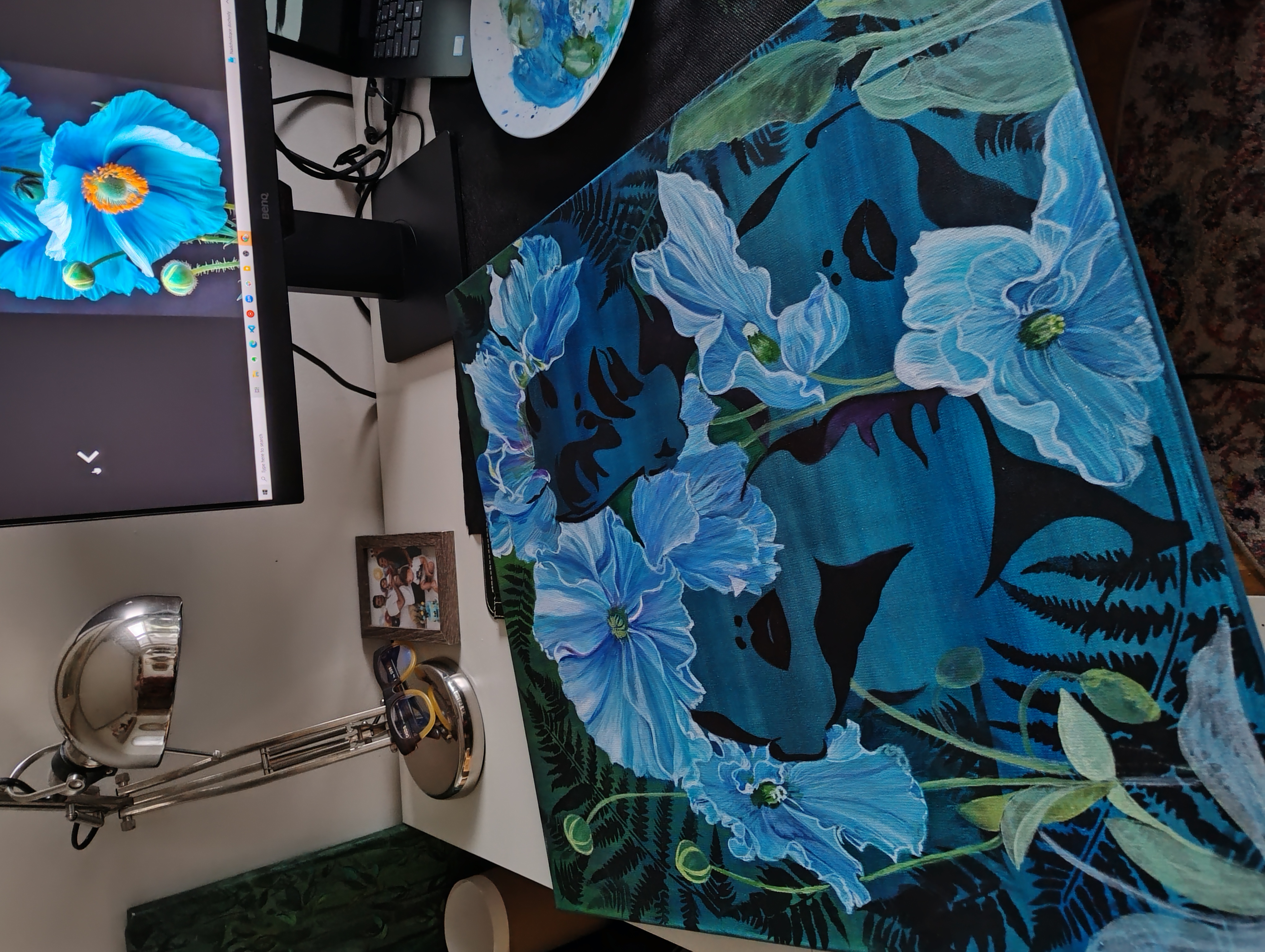 Blue Poppy Dream Art Canvas