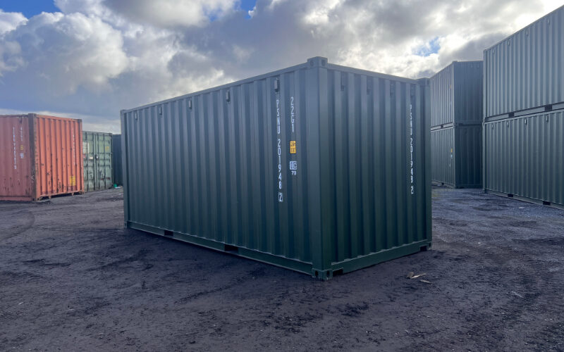 20ft New One Trip Shipping Containers – RAL 6007 Green