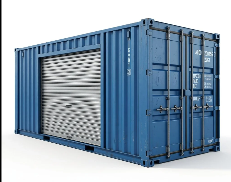 20ft Storage Container with Roll-Up Door – Modified – Blue