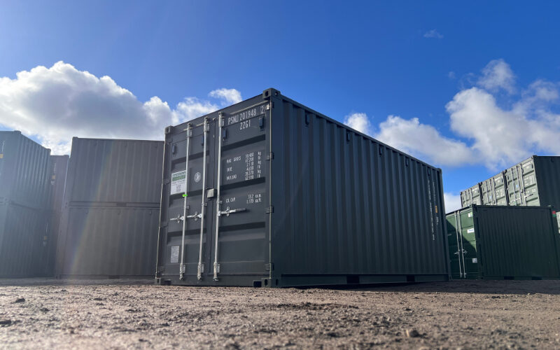 20ft New One Trip Shipping Containers – RAL 6007 Green