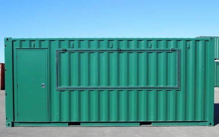 Green Shipping Container Kiosk